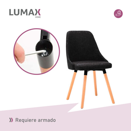 Silla de comedor Lumax modelo Harvey en tela Gris