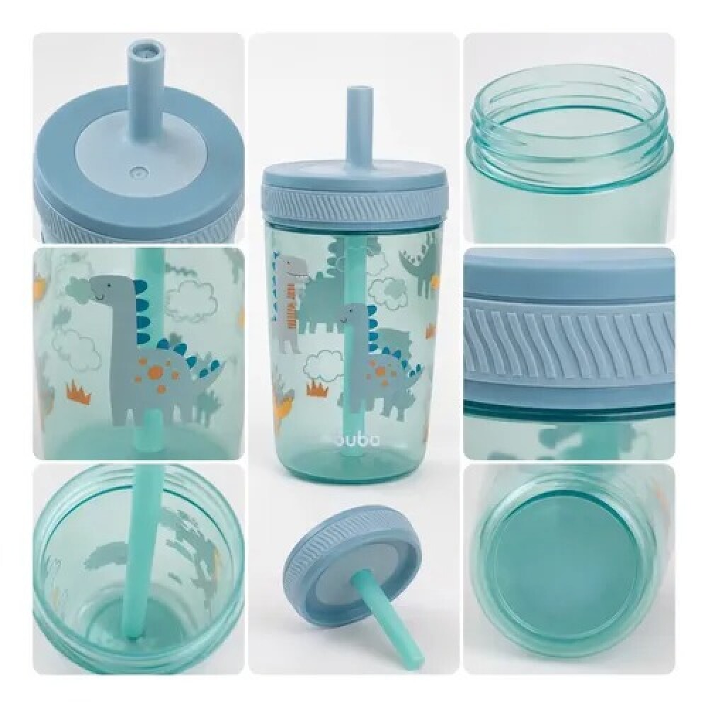 Vaso TOTS BUBA antiderrame celeste dino