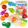 Balde con Frutas de Madera para Cortar con Velcro Balde con Frutas de Madera para Cortar con Velcro