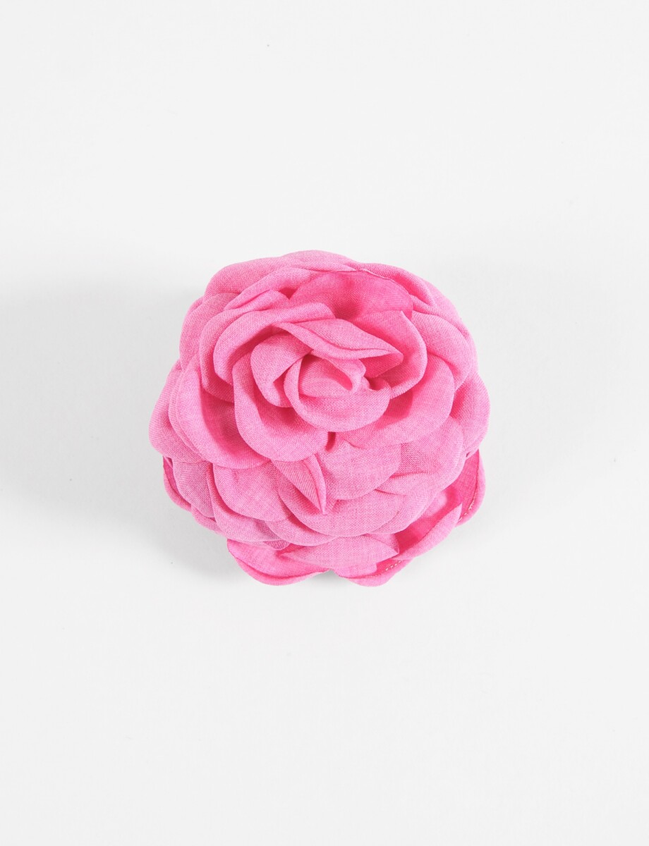 Broche flor tela - fucsia 