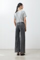 Jean wide leg con tachas Sade gris oscuro