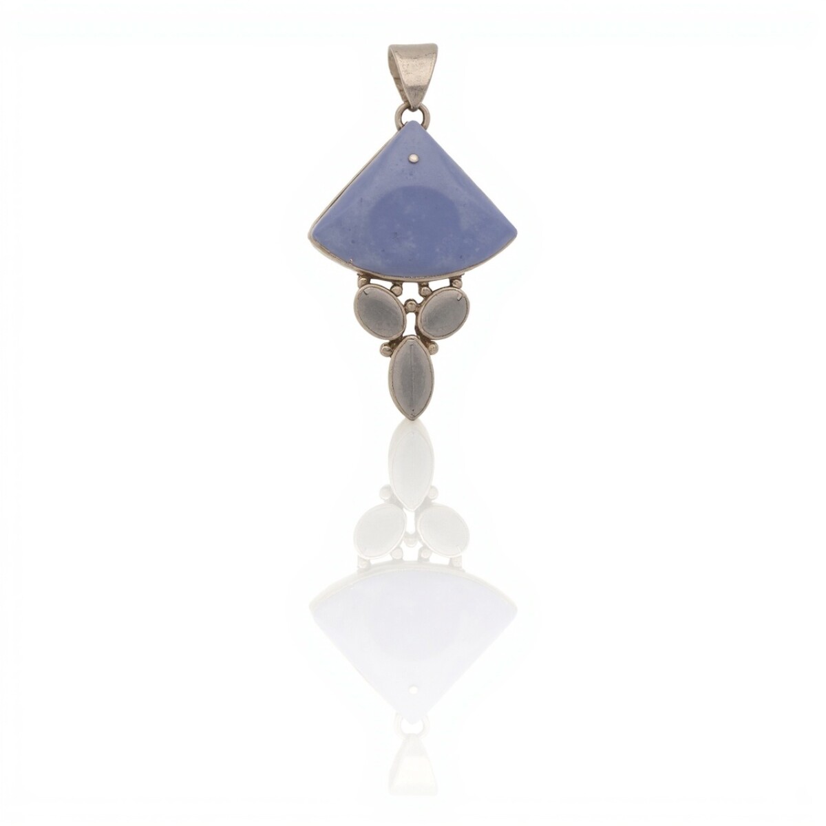 Dije Colgante Triangular-Plata 925-Blue Lace y Piedra Luna-CP3983 - conpiedra 