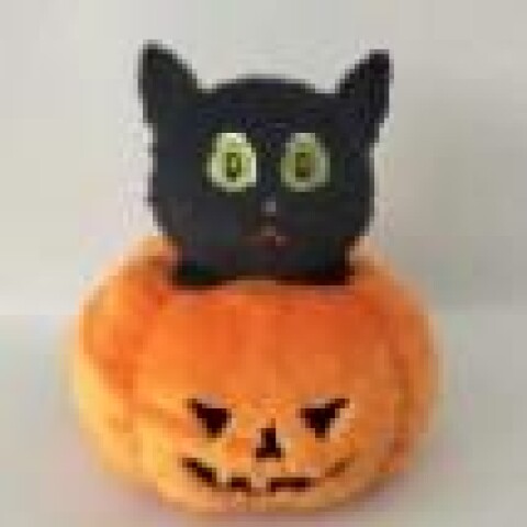 PELUCHE DE 25 CM (GATO NEGRO Y CALABAZA) PELUCHE DE 25 CM (GATO NEGRO Y CALABAZA)