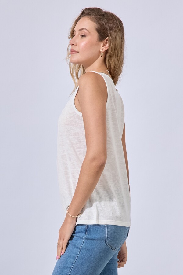 Musculosa Escote Crochet BLANCO