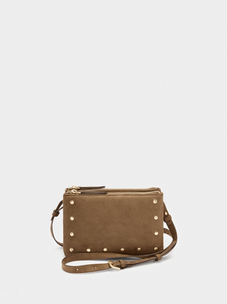 Bolso Bandolera Con Tachuelas - camel 