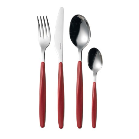 JUEGO DE 24 CUBIERTOS ACERO-INOXIDABLE ROJO GUZZINI