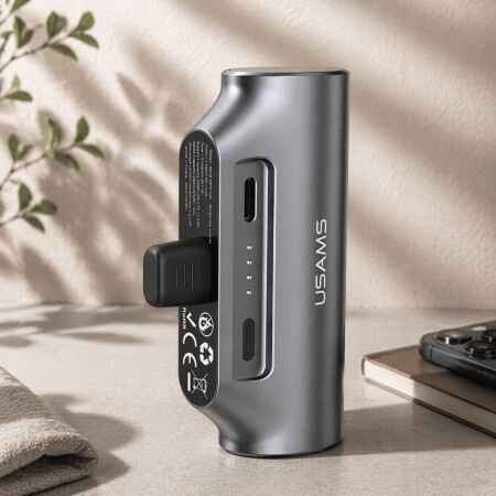 Mini Power Bank 3000mAh Tipo C PD20w Usams Gris Mini Power Bank 3000mAh Tipo C PD20w Usams Gris
