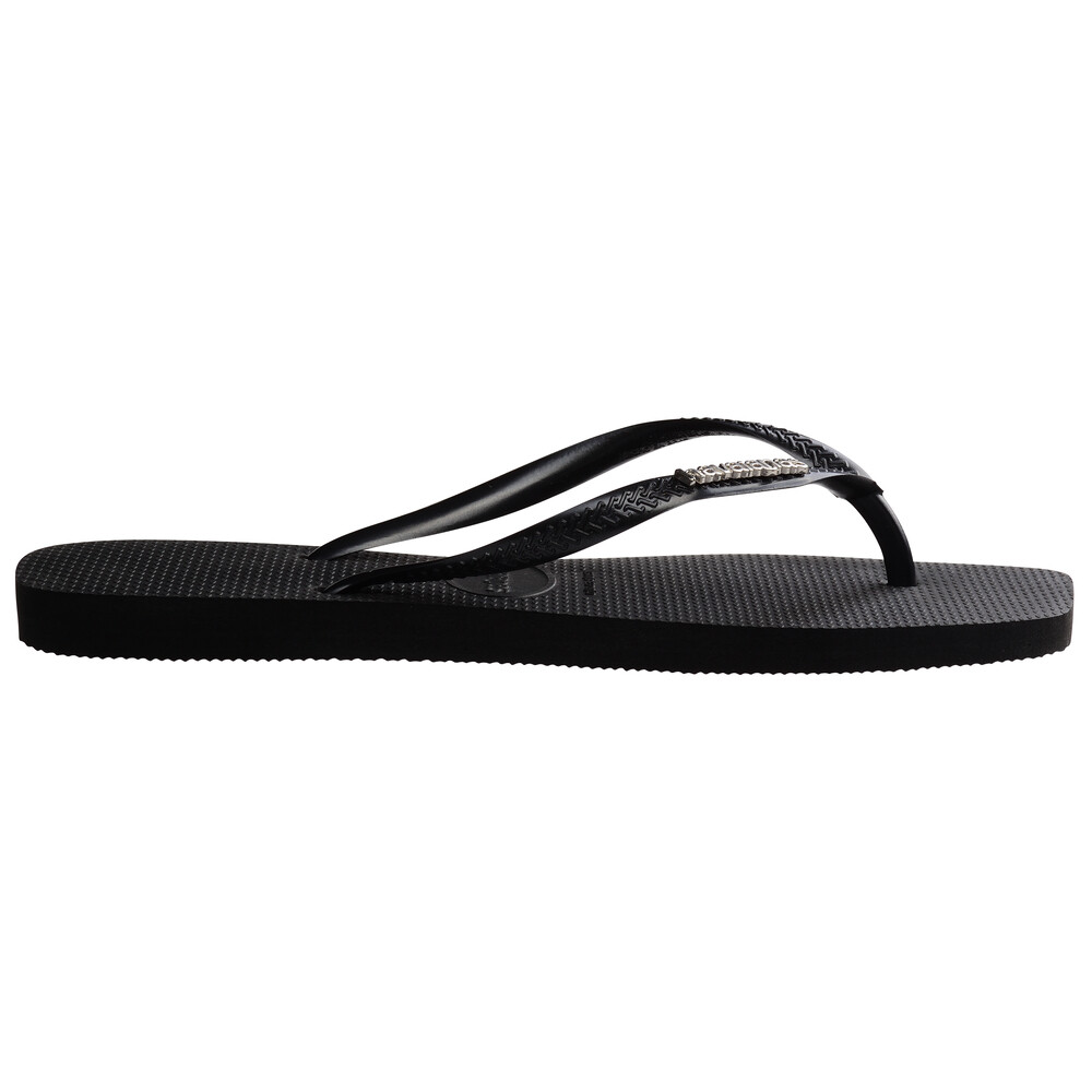 Sandalias Havaianas Sl Sq Logo Met FC Mujer Negro/Plata
