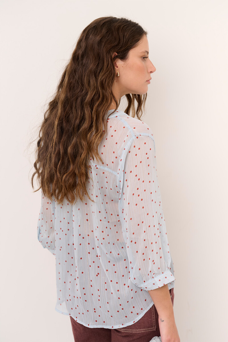 BLUSA DOT CELESTE