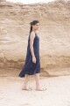 VESTIDO FOLK LONG Azul Marino
