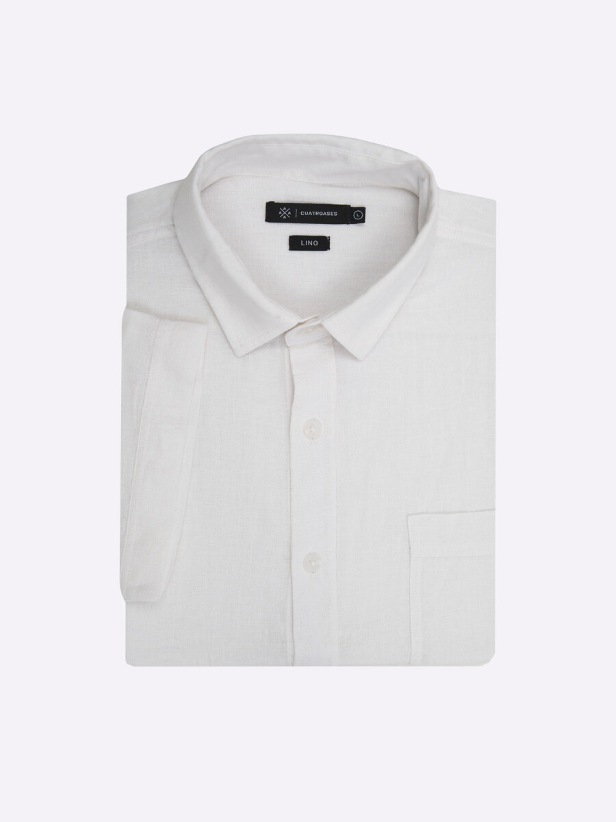 Camisa m/c lino - blanco 