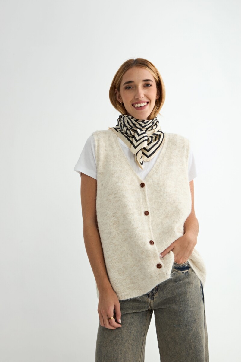 CHALECO TEJIDO CYNARA - CRUDO 