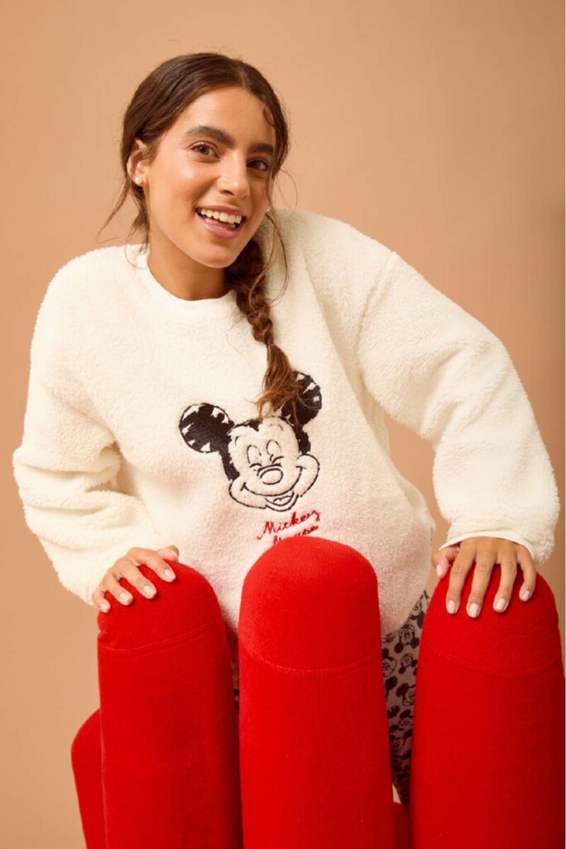 Sweater sherpa mickey - Beige 