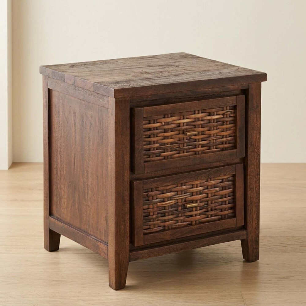 MESA DE LUZ MADERA-DE-MANGO MARRON MARGARA