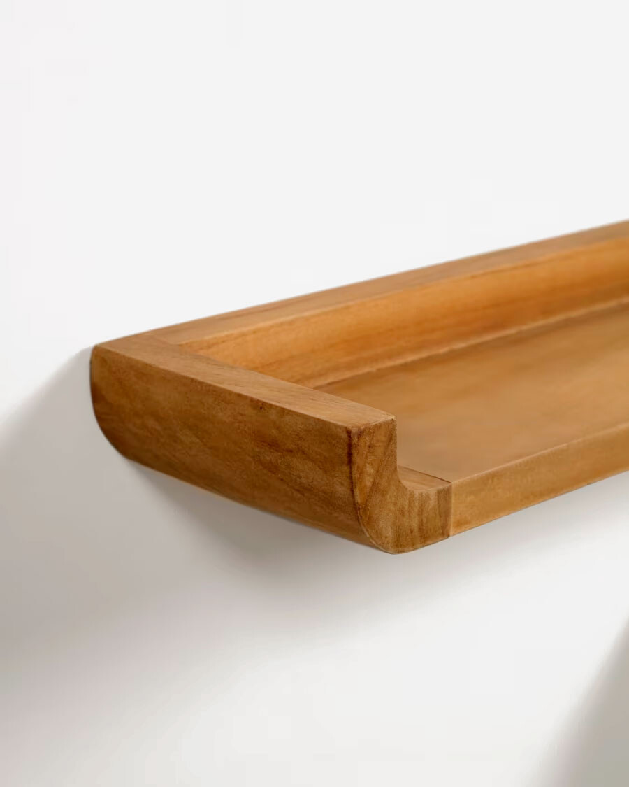 Set Shamel de 2 estantes de madera maciza de teca 50 x 5 cm Set Shamel de 2 estantes de madera maciza de teca 50 x 5 cm