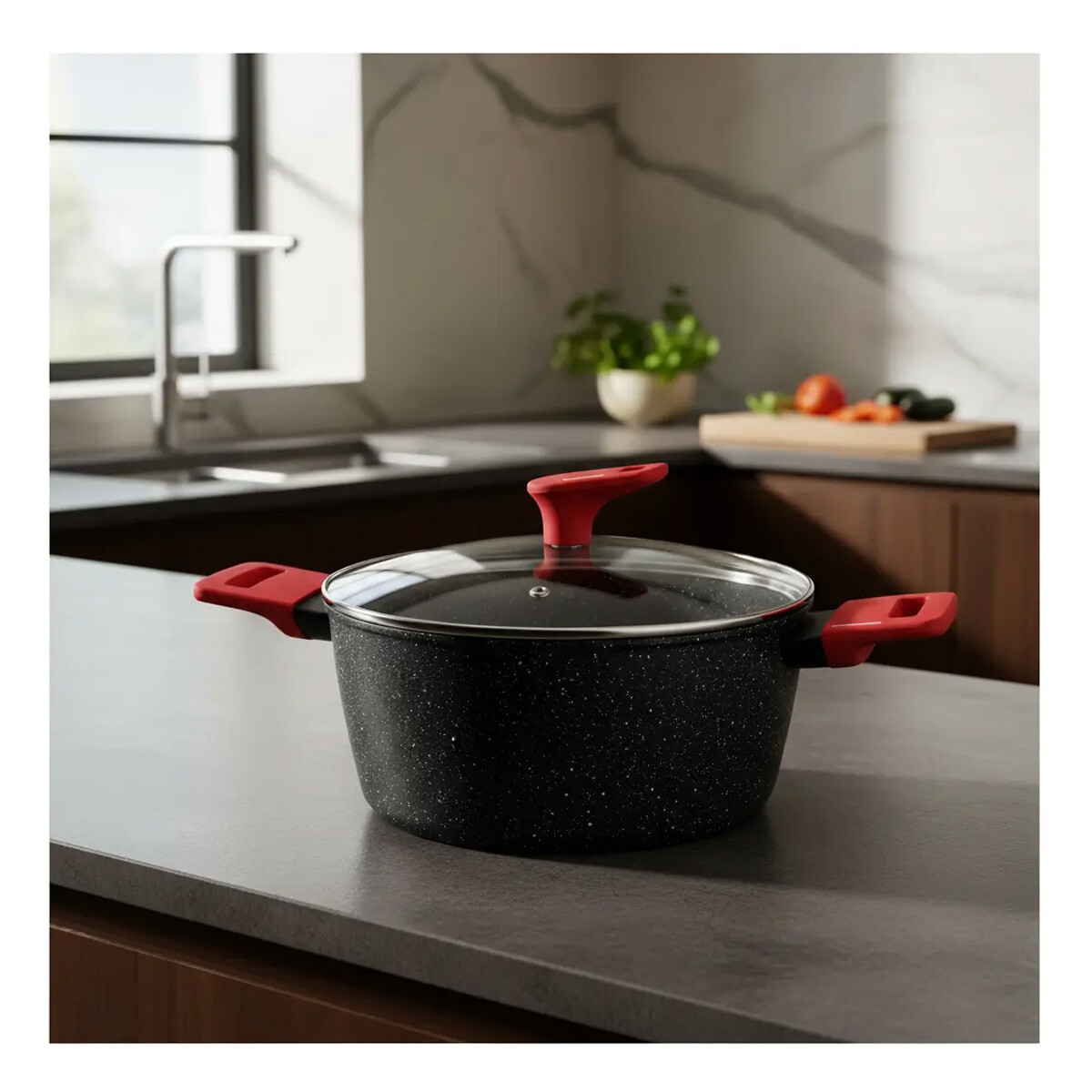 CACEROLA FORJADA DECAKILA ALUMINIO DOBLE AGARRE 24CM 