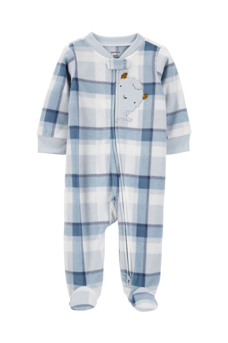 Pijama una pieza de micropolar, con pie, estampa monstruo Pijama una pieza de micropolar, con pie, estampa monstruo