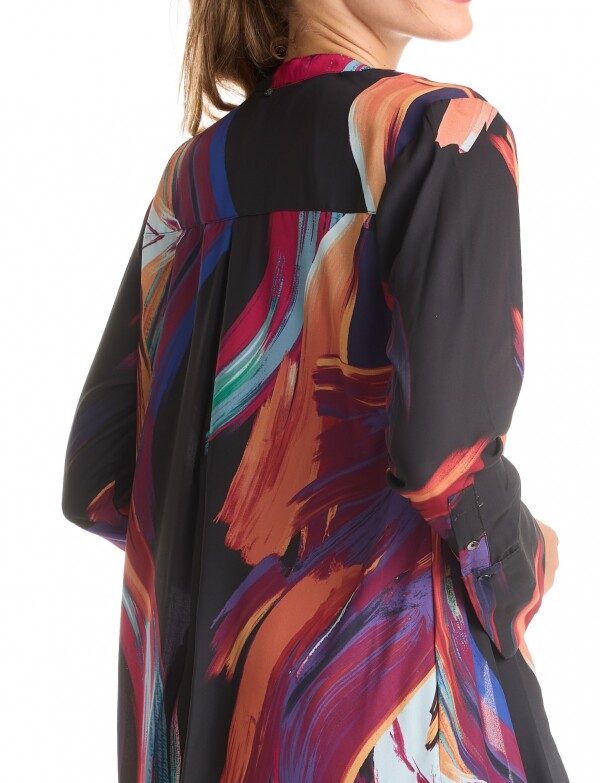 Tunica Gasa Print NEGRO/MULTI