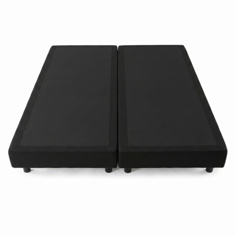 Base Box Sommier Tapizada Negra para Colchón 192x203x35 Doble