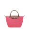 Longchamp -Cartera Longchamp plegable de nylon con cierre y asa corta, Le pliage S Fucsia