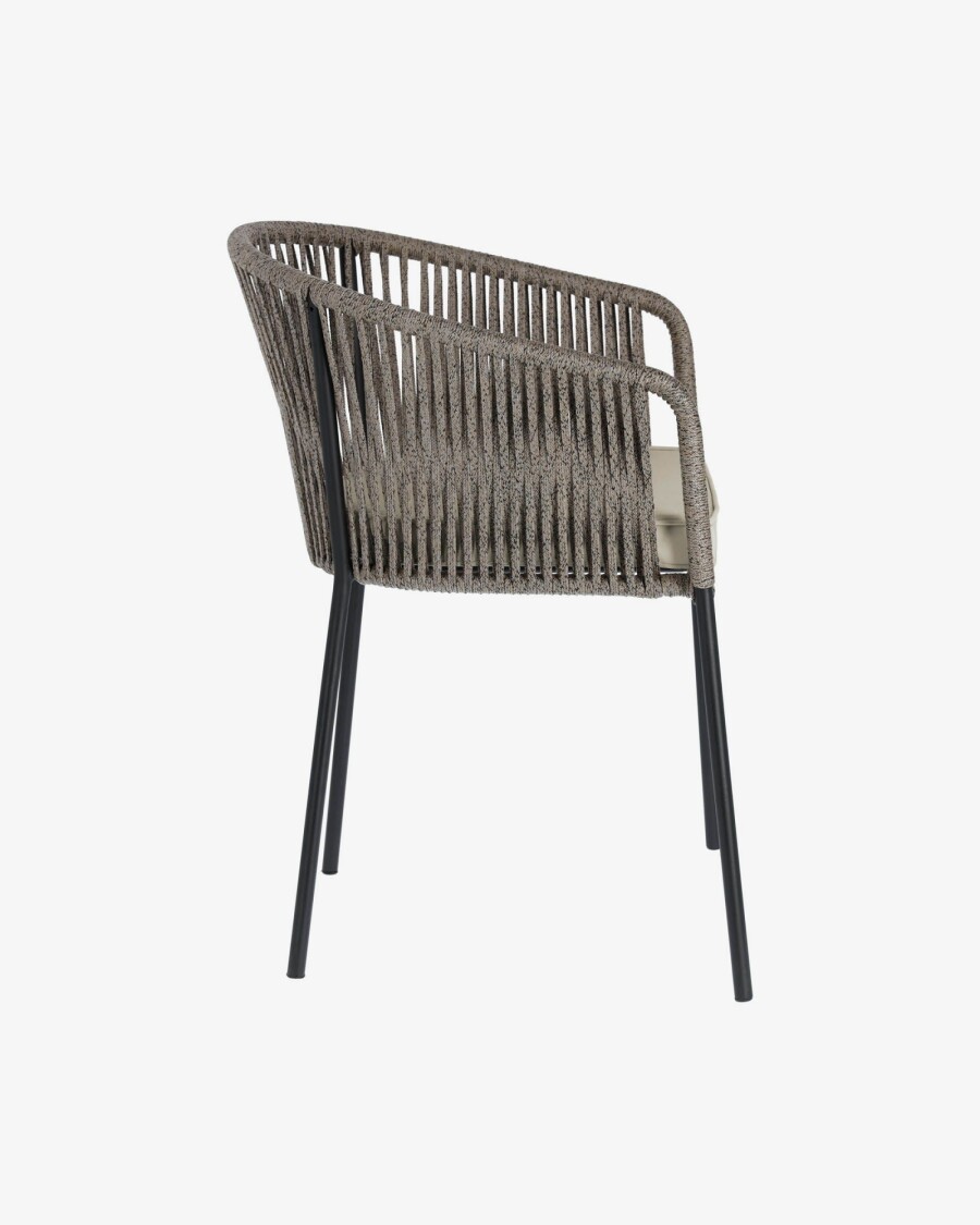 Silla Yanet cuerda gris y patas de acero galvanizado