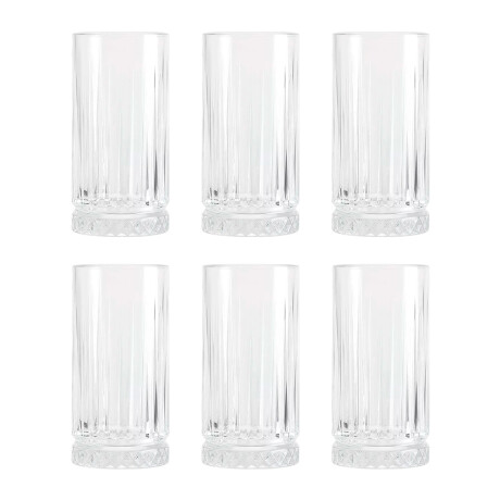 VASO VIDRIO SET X6PC ALTO LABRADO VERTICAL VASO VIDRIO SET X6PC ALTO LABRADO VERTICAL