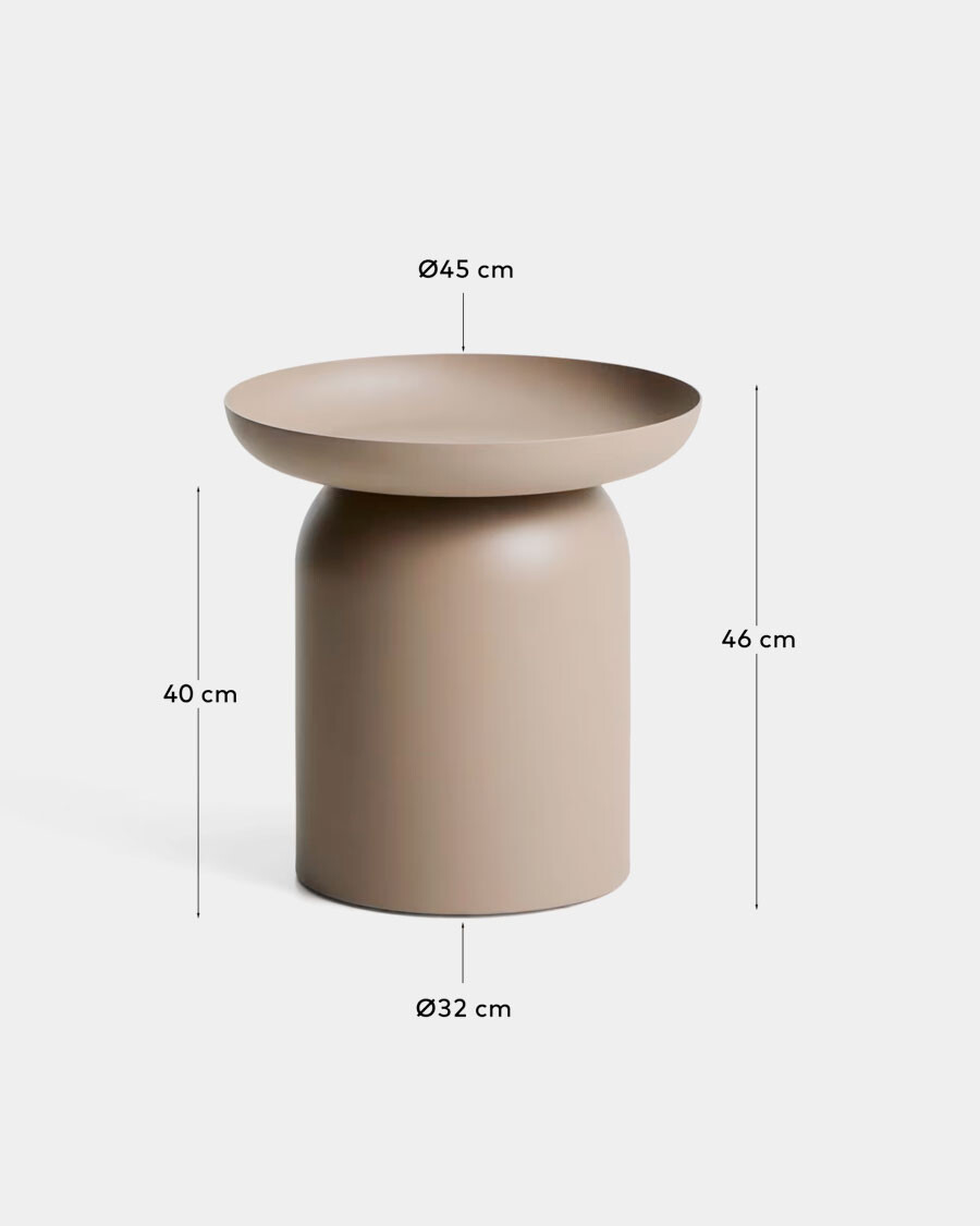 Mesa auxiliar Arcola de aluminio topo Ø45 cm