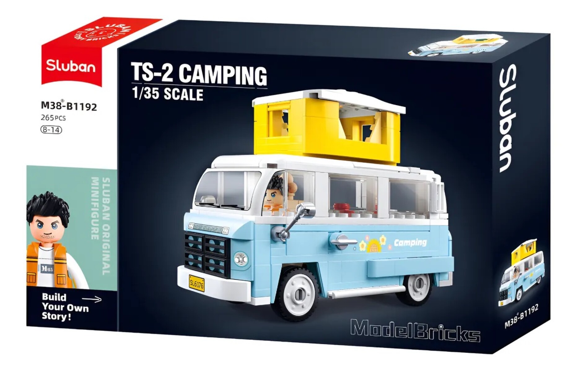 Camioneta Furgoneta De Camping Sluban Model Bricks M38-b1192 