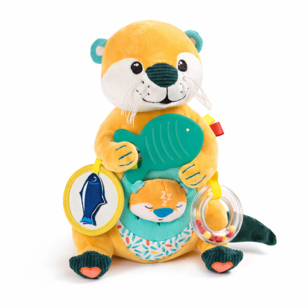 Juguete Sensorial Infantil Bebés Mamá Nutria 8 Actividades Color Amarillo