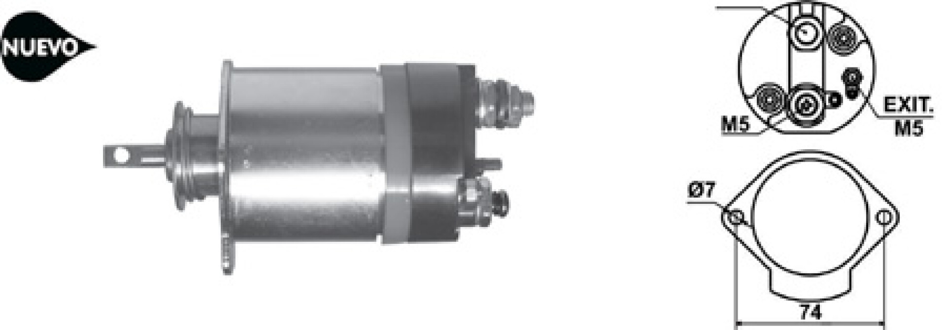 AUTOMATICO DE ARRANQUE - SOLENOIDE CORTO 12V D.REMY 5MT GM C10 LC 