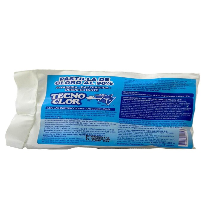 TECNOCLOR PASTILLA DE CLORO AL 90% 200GR única