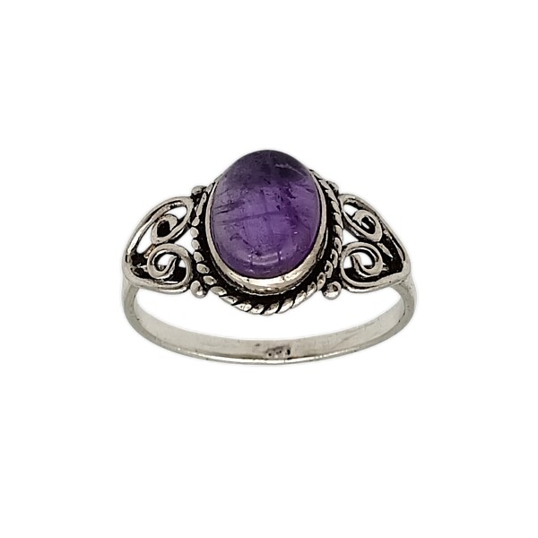 Anillo Tiara- Plata 925-Piedra Amatista imperial -AN4549 conpiedra