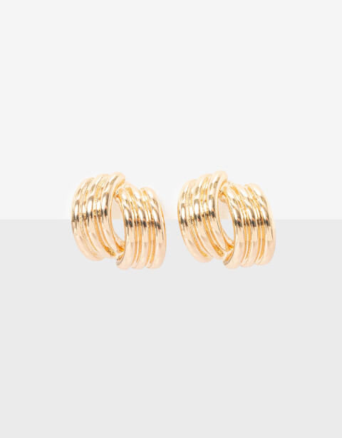 Aros Colgantes Cortos Metal Aros Cortos De Metal De La Línea Stay Golden - Dorado