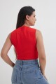 Top tejido cuello redondo ROJO