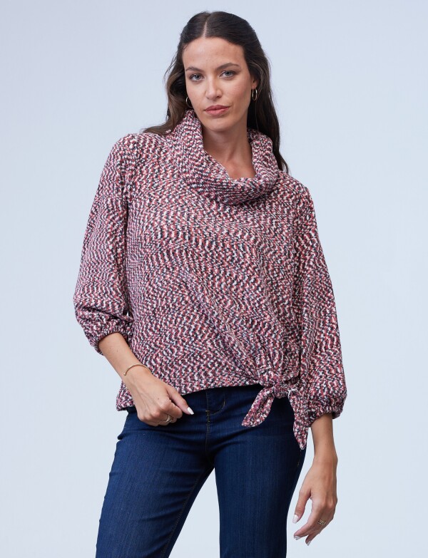 Buzo Cuello Volcado MULTI/ROJO