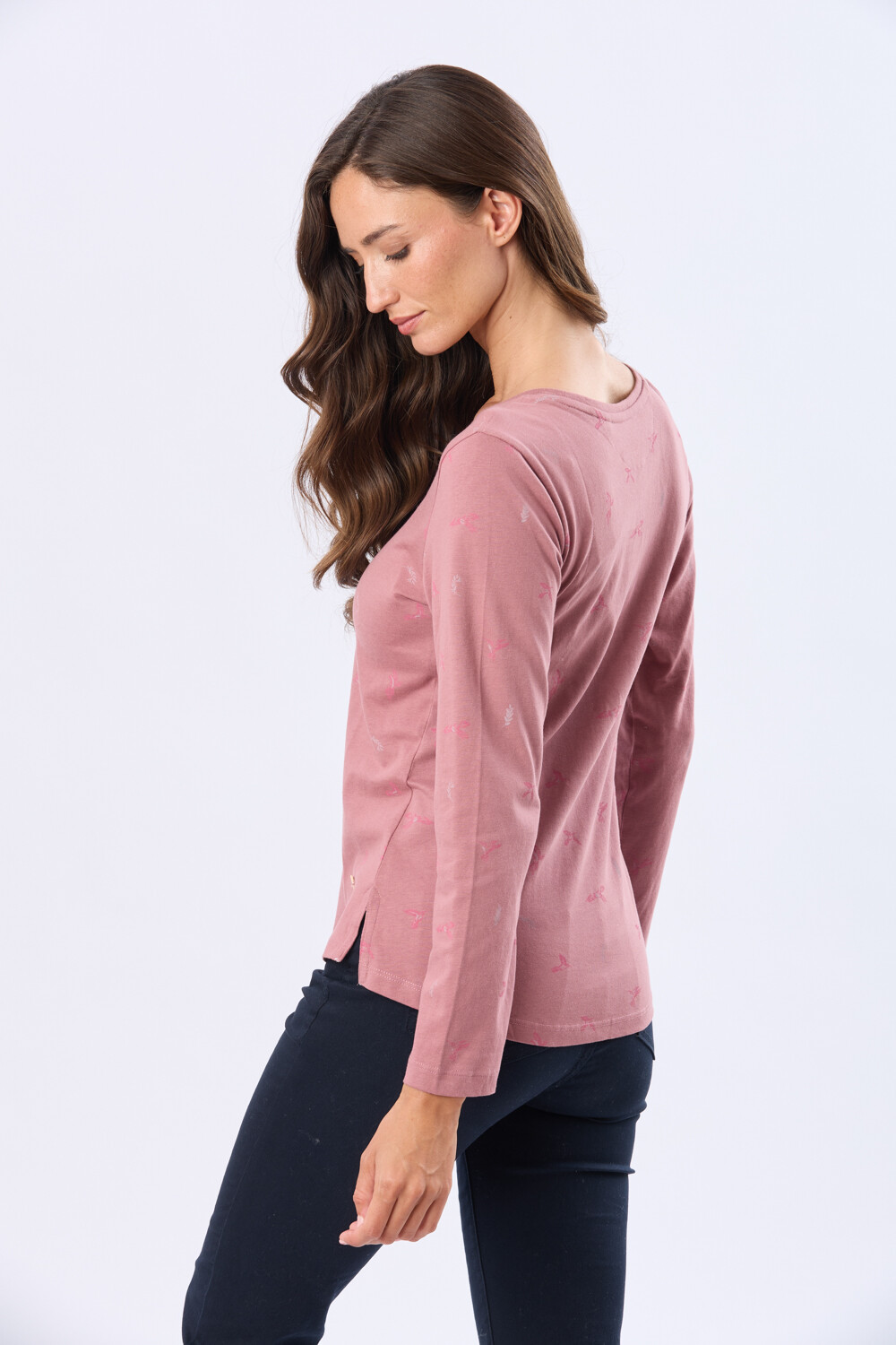 REMERA ESTAMPADA DE ALGODÓN Rosado