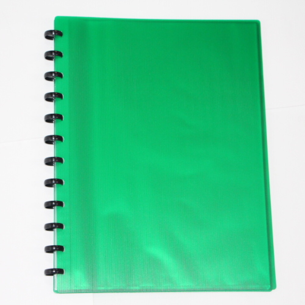 CARPETA TAMAÑO A4 CON 20 FUNDAS REMOVIBLES COLOR VERDE