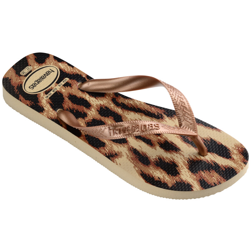 Sandalia de Mujer Havaianas Top Animals Beige Arena - Rosa - Dorado