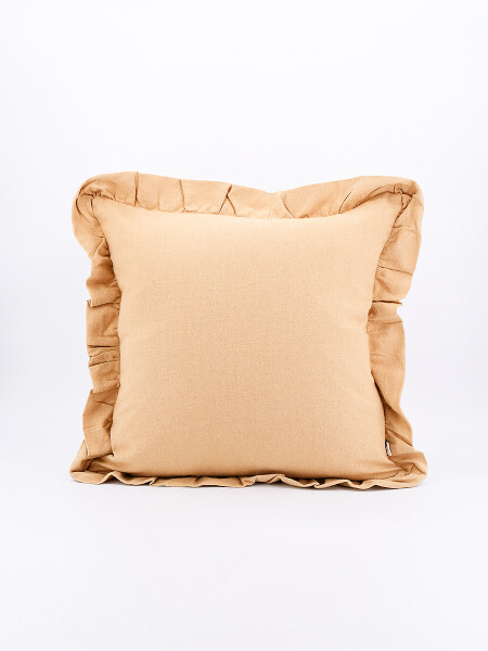 FUNDA ALMOHADON VOLADO BEIGE