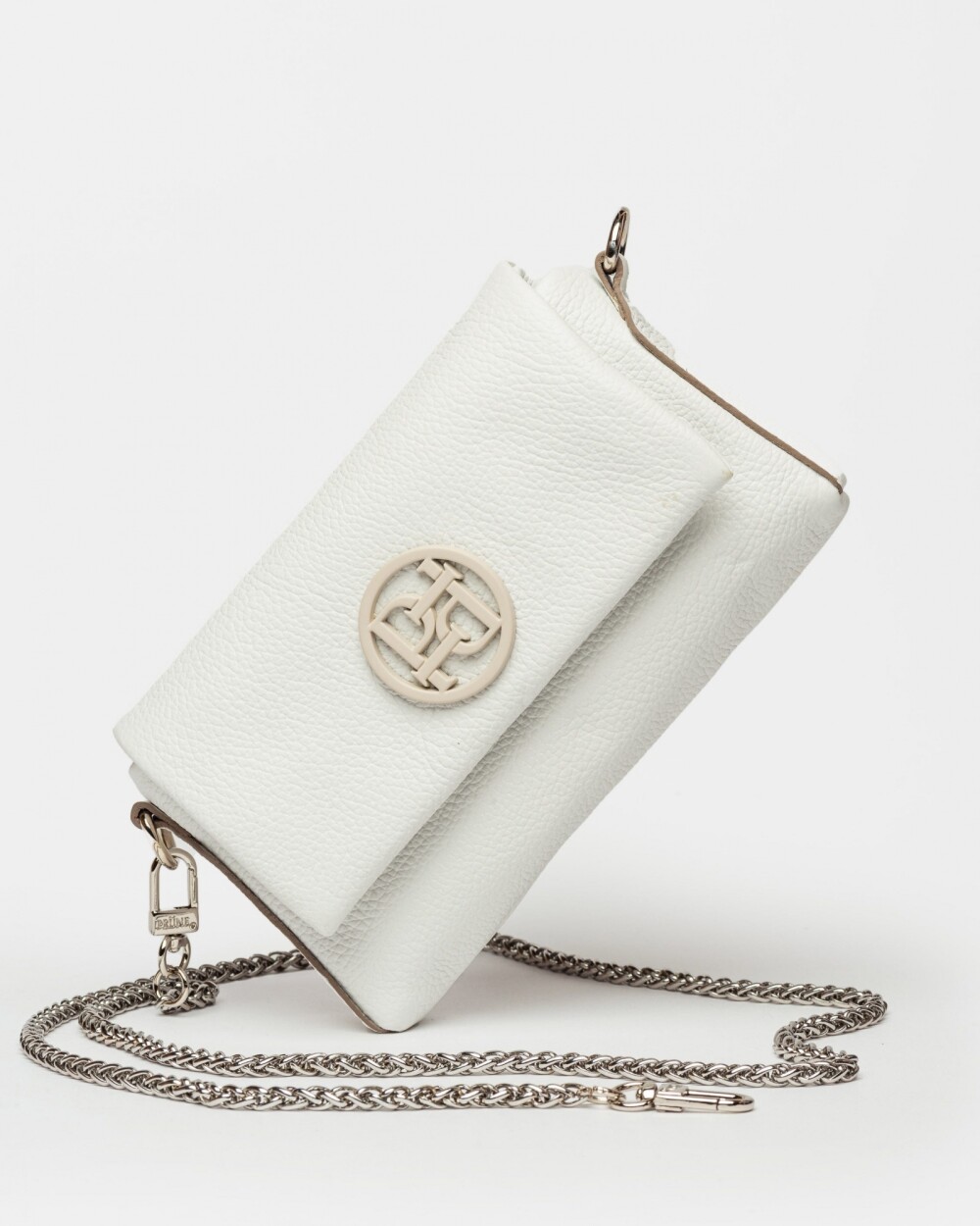 Mini bag Bloom en cuero graneado Blanco