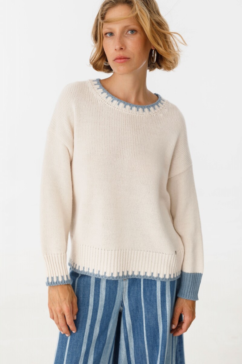 Sweater Portal Celeste/Crudo