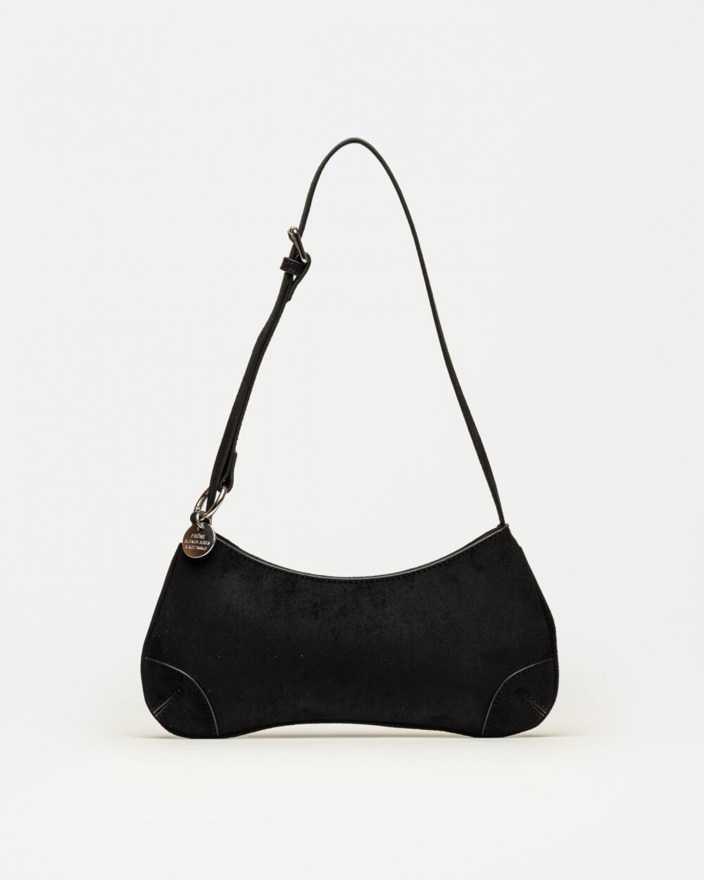 Cartera al hombro Liam en efecto gamuza Negro