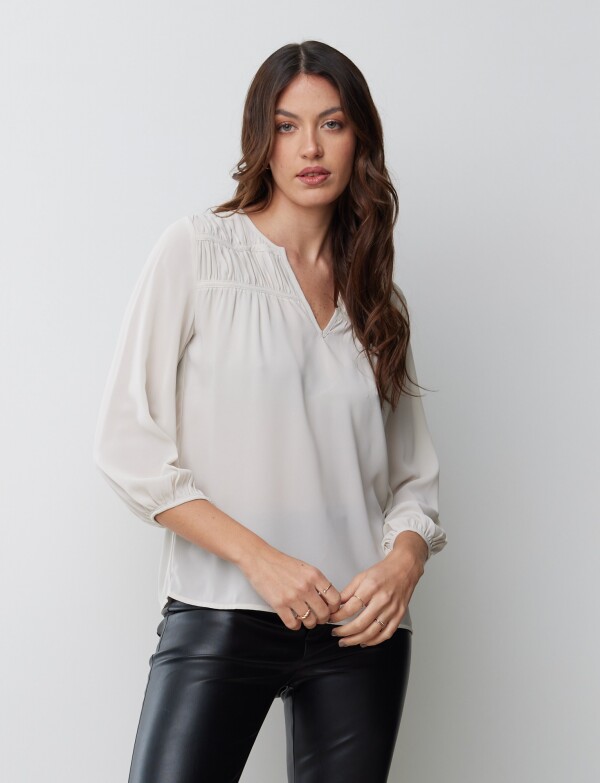 Blusa Frunces BEIGE