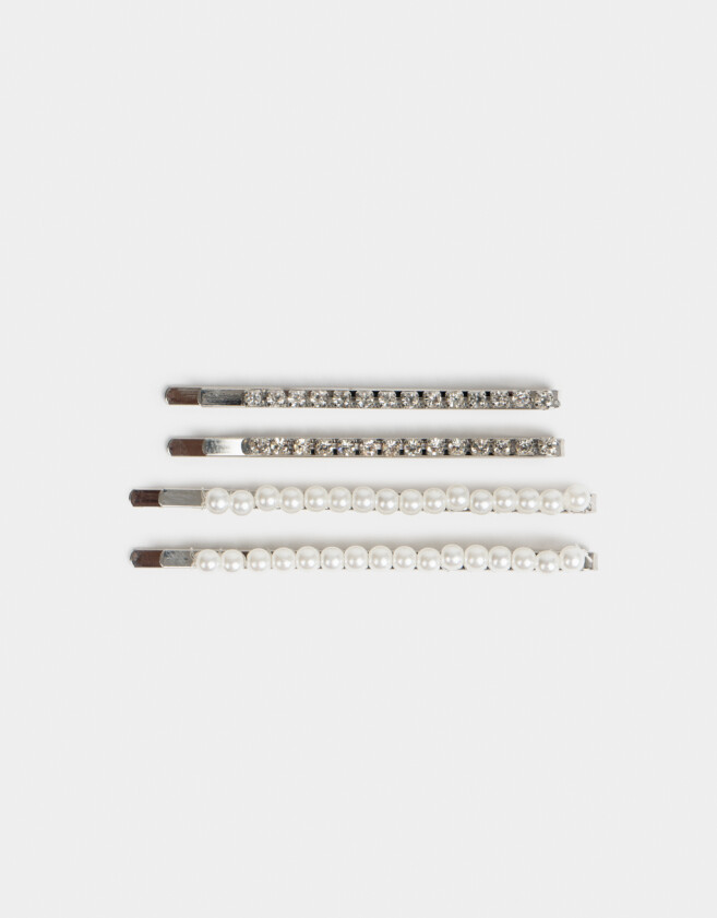 Horquillas Set Con perlas Set De Horquillas - Plateado