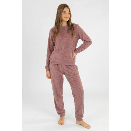 Pijama leopard fleece Rosa antique