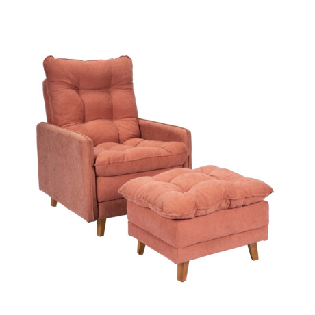Combo Rustico Poltrona Reclinable + Puff Montreal Terracota