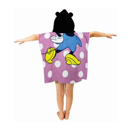 Bata estilo poncho para niños diseño Minnie Bata estilo poncho para niños diseño Minnie
