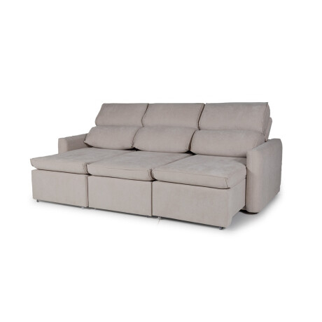 Sofá Santiago (Rebatible) - Tela Microfibra - 3 cuerpos TC 1010 (Beige)