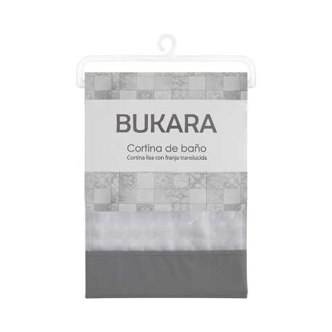 Cortina Baño con Transparencia Bukara con Argollas 180 x 180 cm GRIS