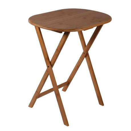 Mesa Oval Bamboo 61X42X66Cm Plegable